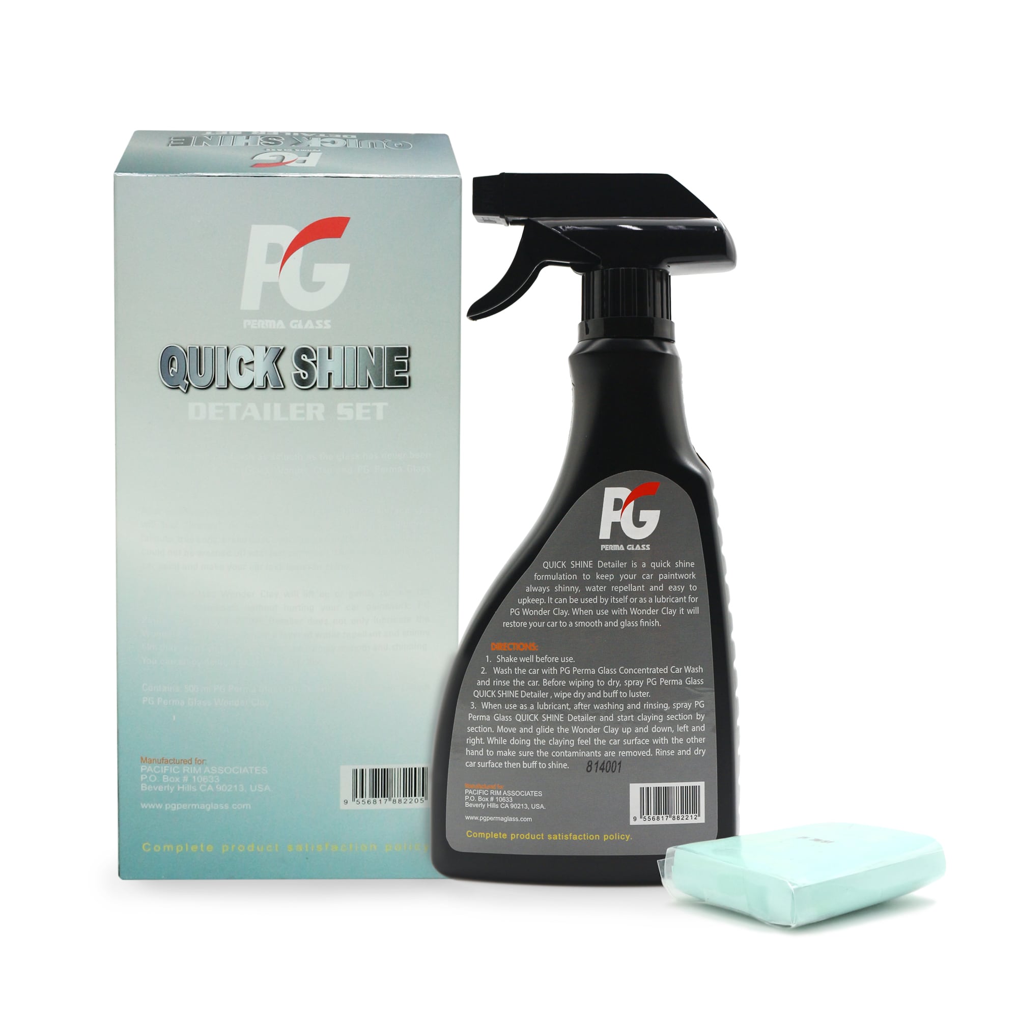 PG PERMA GLASS QUICK SHINE DETAILER WITH WONDER CLAY | KIT SET - Image 2